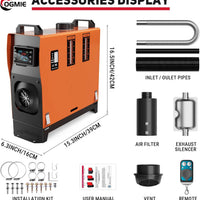 VTX-4330661 OGMIE well-made Full Set Parking Air Heater 12V 24V AC System Conditioner Fan Gasoline Caravan Truck Diesel Heating