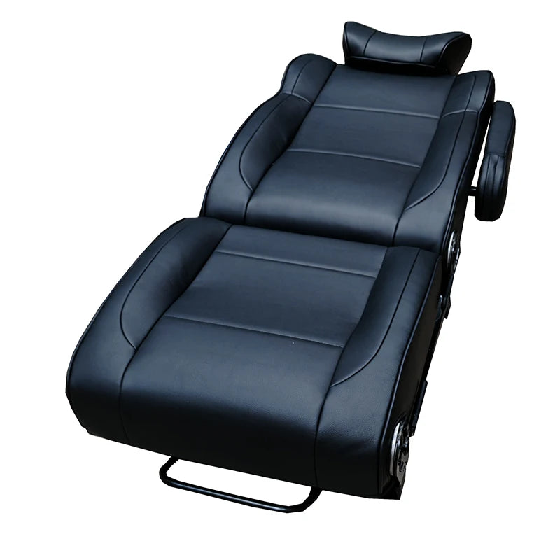 Custom Modified Leather Reclining Camper Van Seat Bed - Universal Fit, Adjustable Angle, Various Colors, Model L008F