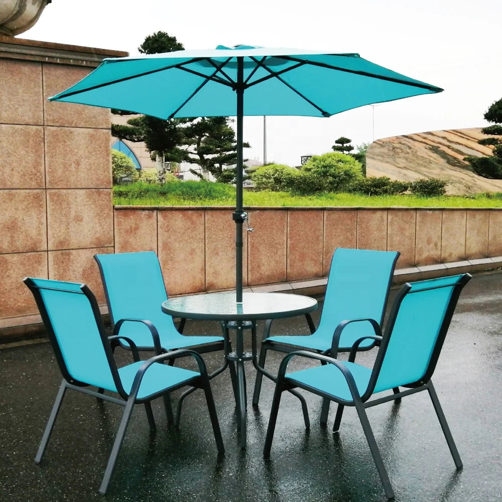 Portable Outdoor Camping Table and Chair Set for Garden Use, Metal, Iron, Modern Design