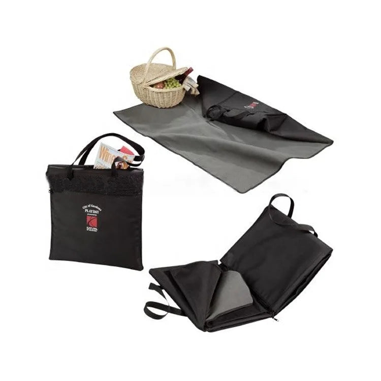 Waterproof Roll Folding Pocket Sport Picnic Blanket Mat, 100% Polyester, Customizable Logo, Square Shape