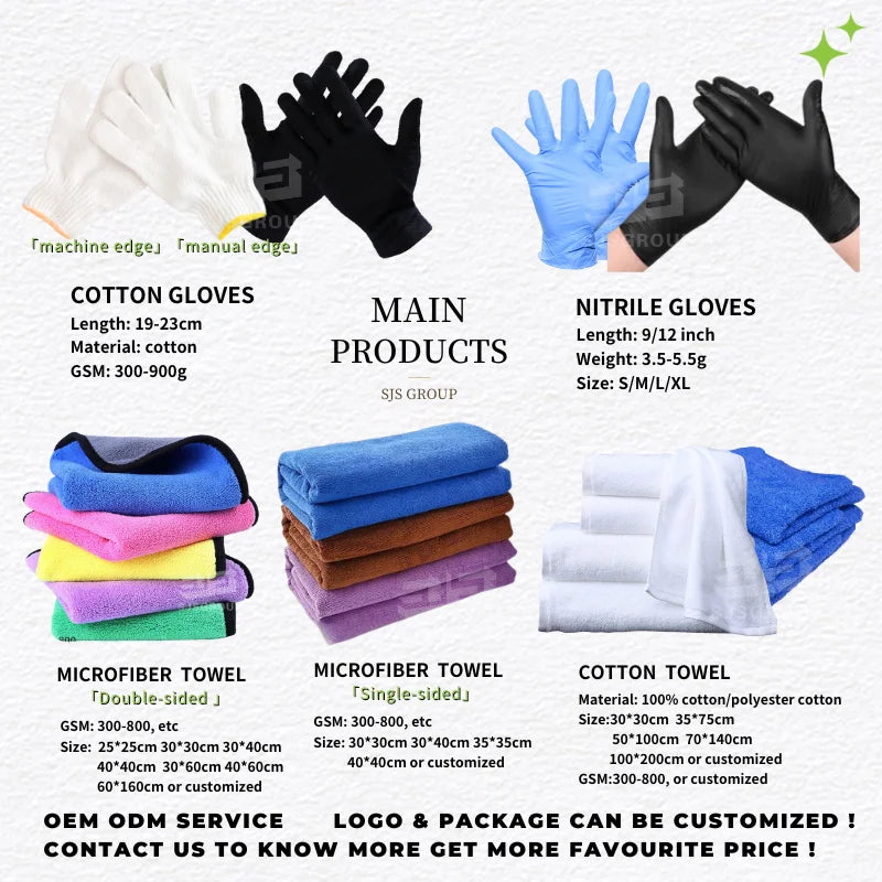 White Cotton Safety Working Gloves with Orange Edge, Model SJSCG-01, Anti-Impact and Anti-Slip