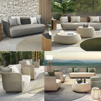 VTX-2954405 Outdoor Swimming Pool Rattan Sofa Set Size Waterproof Fabric Patio Leisure Furniture Steel Modern Eco-Friendly