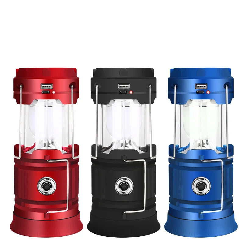 3-in-1 Solar Camping Light USB Rechargeable LED Lantern Flashlight Power Bank IP44 Rated