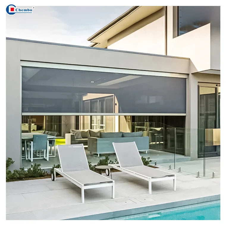 VTX-2135205 Eco-friendly Motorized Bug Screen Automatic Patio Screens Roller Shade Transparent Outdoor Blinds Home Decor Gifting