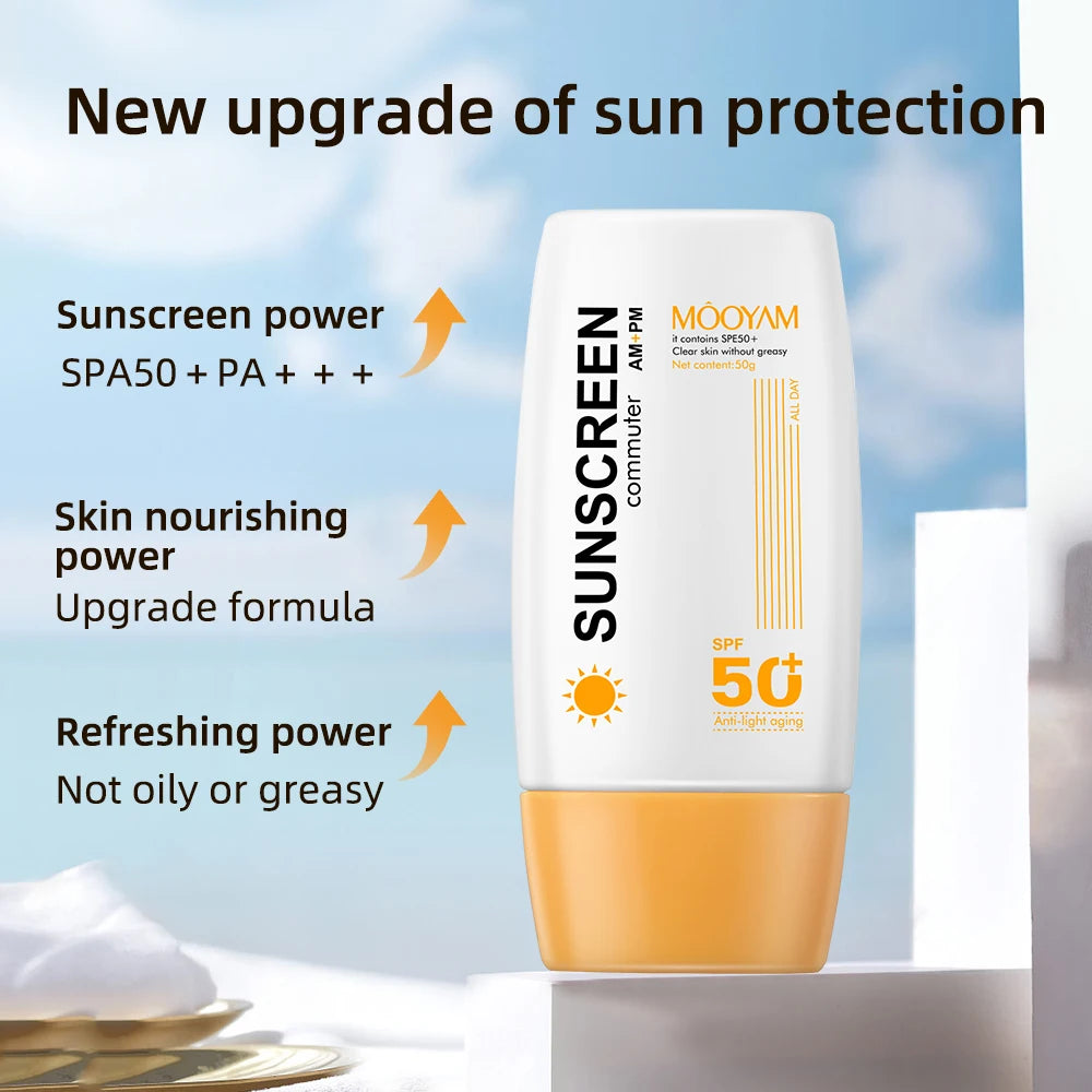 SPF 50+ Sunscreen Cream for Body and Face, Moisturizing and Brightening Formula, 50g