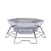 VTX-1202213 Portable Stainless Steel Foldable BBQ Grill Modern Premium Charcoal Fire Pit Wood Burning Campfire Stove Camping