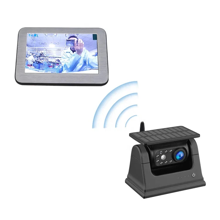 Universal Magnetic Solar Backup Camera with 5-Inch Wireless Monitor and Night View Function