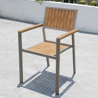 VTX-3478693 Outdoor Furniture Garden Chair Plastic Wood Aluminum Patio Dining Table Set Metal Contemporary Living Room Balcony