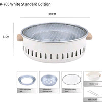 VTX-1267749 Modern Portable Metal Outdoor Charcoal BBQ Tea Stove Set Auto Ignition-round Fire Pit Winter Camping Home Use Kitchen