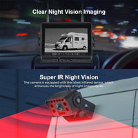 VTX-8071973 Wireless Backup Camera Reversing Aid Night Vision Waterproof Split Screen 4ch BSD Ai Detection Sound Alarm 7 Inch DVR
