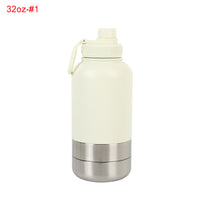 VTX-3090853 32oz Dog Feeder Food Bowls Water Bottles 3in1 Vacuum Insulated Portable Outdoor Travel Pet Stainless Steel Home Decor