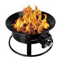VTX-1938597 Portable Outdoor Propane Gas Fire Pit Lid & Carry Kit Manual Ignition Heating Steel Home Decor Gifting Patio Garden