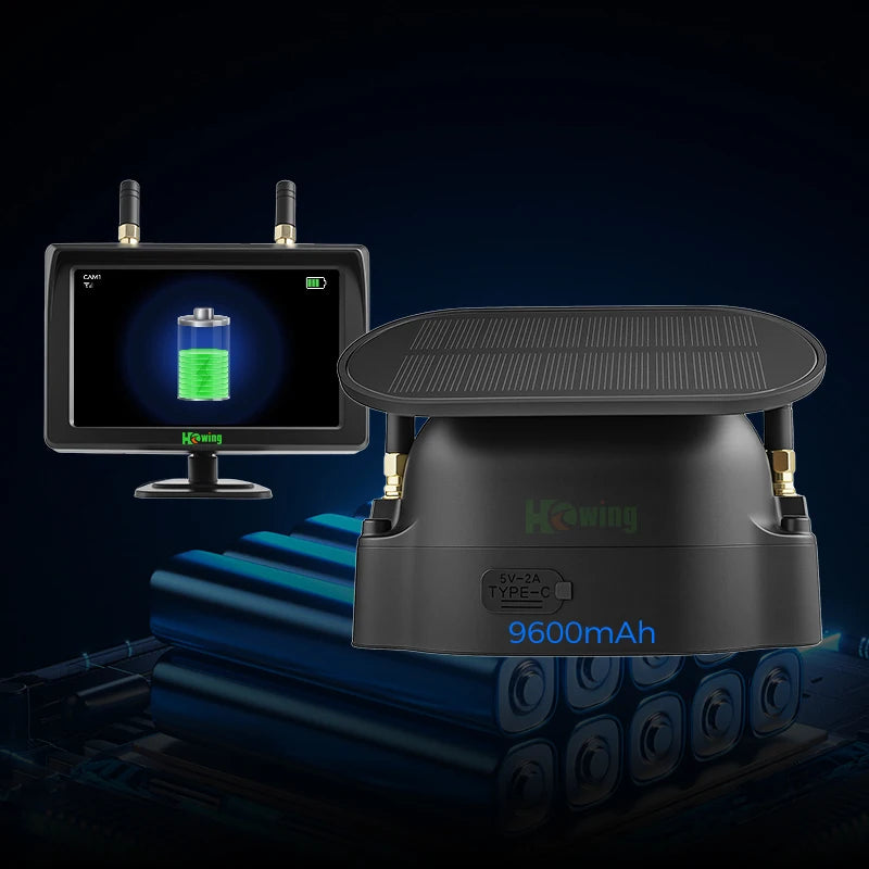 Solar Wireless WIFI Truck Camera System with 5-Inch IPS Monitor and Magnetic Waterproof Backup Camera