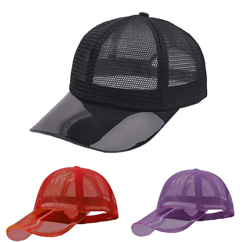 Lightweight UV Protection Waterproof Sports Cap for Adults, 5-Panel Design, Breathable TPU Nylon Mesh Sun Hat for Outdoor Activities