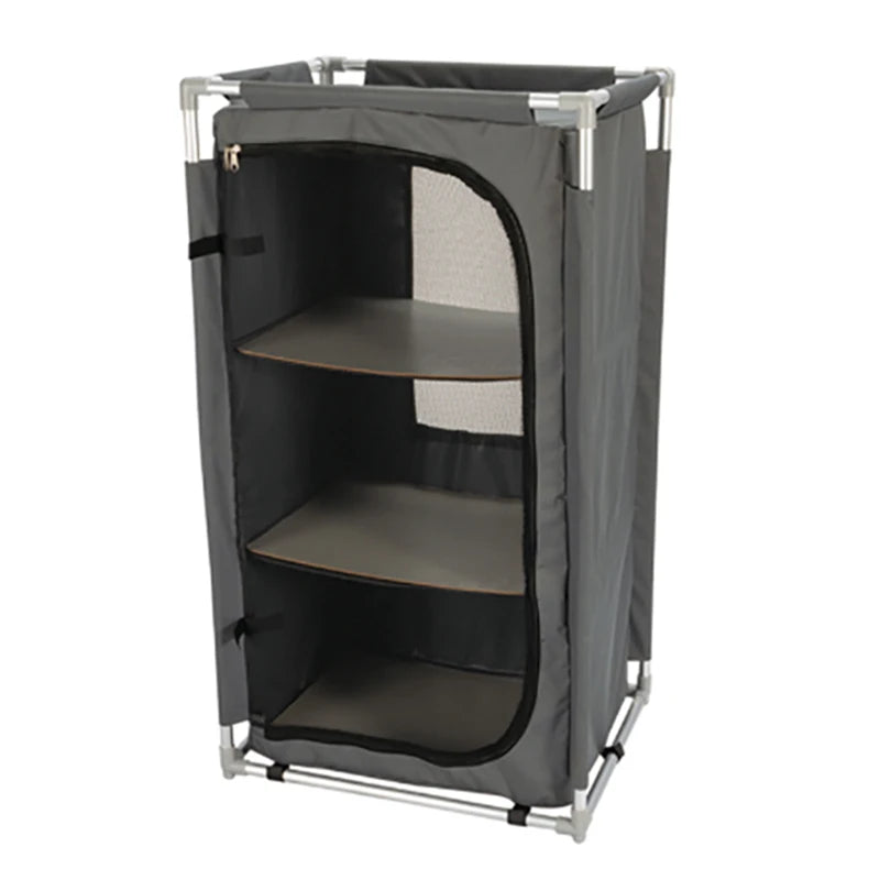 Outdoor Folding Camping Kitchen Cabinet - Aluminum Frame, MDF Table Top, Multiple Sizes Available