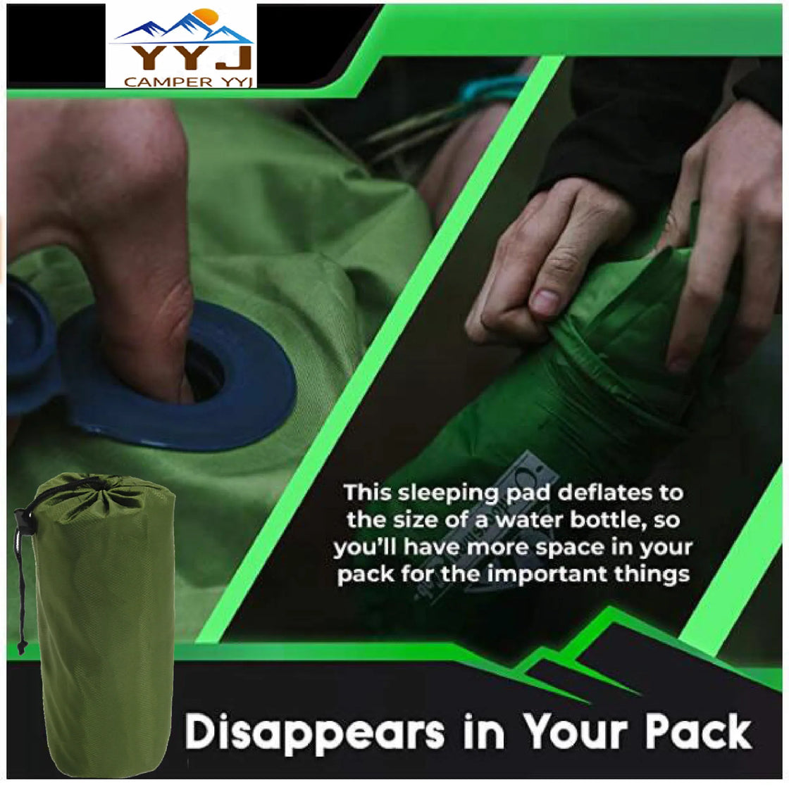 Ultralight Inflatable Camping Sleeping Pad - TPU Material, Built-in Inflator, 195x59x6cm, Max Load 150kg