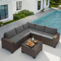 VTX-3380389 Outdoor Patio Furniture Set Wicker Modern Thickened Standard Home Decor Gifting Garden Centerpiece Relaxation Comfort