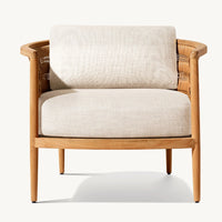 VTX-3183781 NUSA Modern Design Fields Cane Chair Teak Rattan Lounge Outdoor Fabric Cushion Living Room Home Furniture Armchair