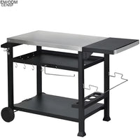 VTX-2659493 Durable Three-layer Multifunctional Outdoor Courtyard Barbecue Cart Table Iron Minimalist Multi-Functional