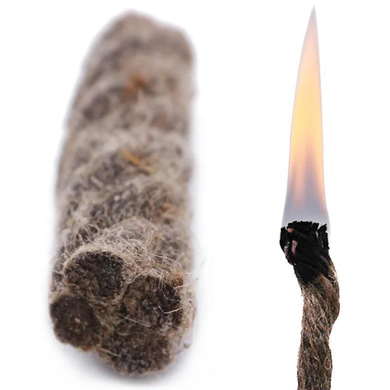 Pocket Size Fire Starting Survival Kit with Magnesium Ferro Rod, Fire Blower, and Fat Rope Stick