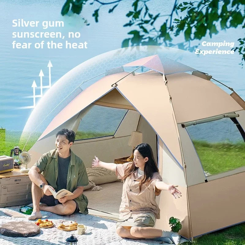 Outdoor Waterproof Camping Tent for 3-4 People, Quick Automatic Opening, Portable Canopy, Oxford Fabric