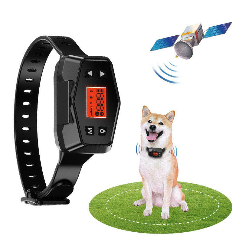 VTX-7408293 Pet Training Collar Outdoor Wireless GPS Electric Dog Fence Rechargeable Shock Plastic Home Decor Gifting Patio Garden