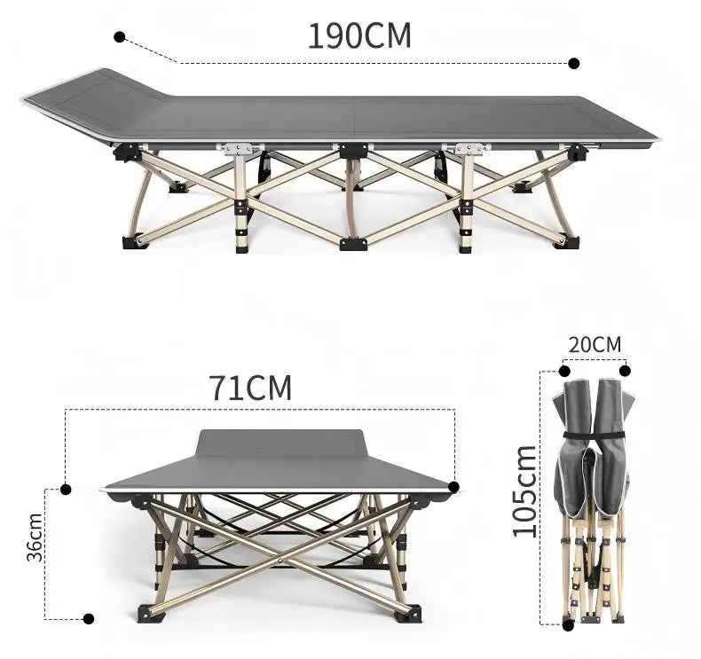 Portable Foldable Outdoor Camping Cot with Mattress Cushion, Steel Frame, Modern Design