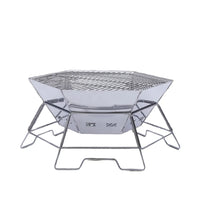 VTX-1202213 Portable Stainless Steel Foldable BBQ Grill Modern Premium Charcoal Fire Pit Wood Burning Campfire Stove Camping