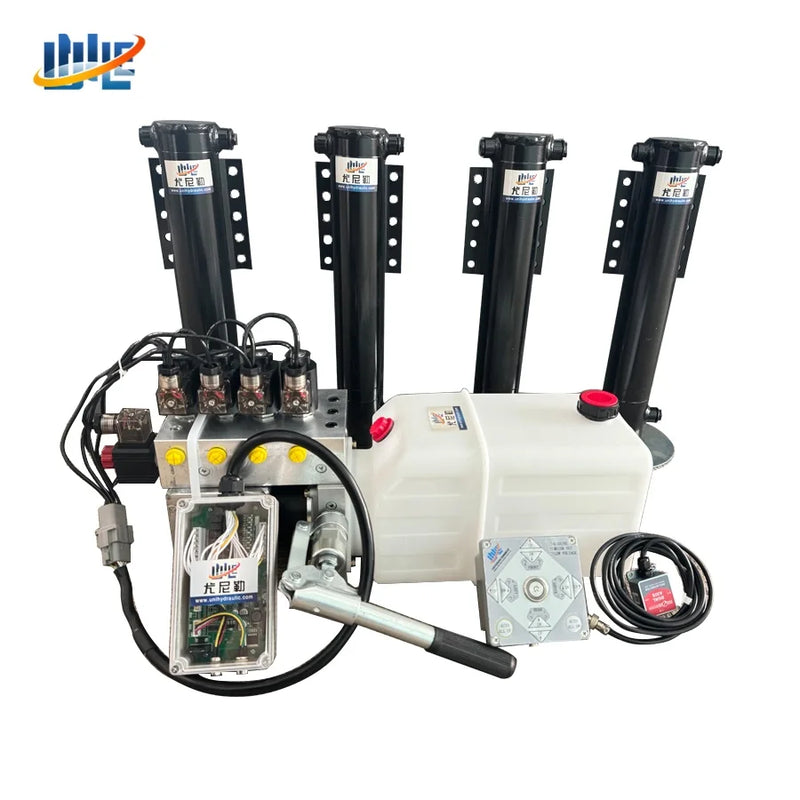 VTX-4592805 RV Automatic Hydraulic Leveling System Double Acting Jack Stabilizer Caravan Camper Steel Home Decor Gifting Patio