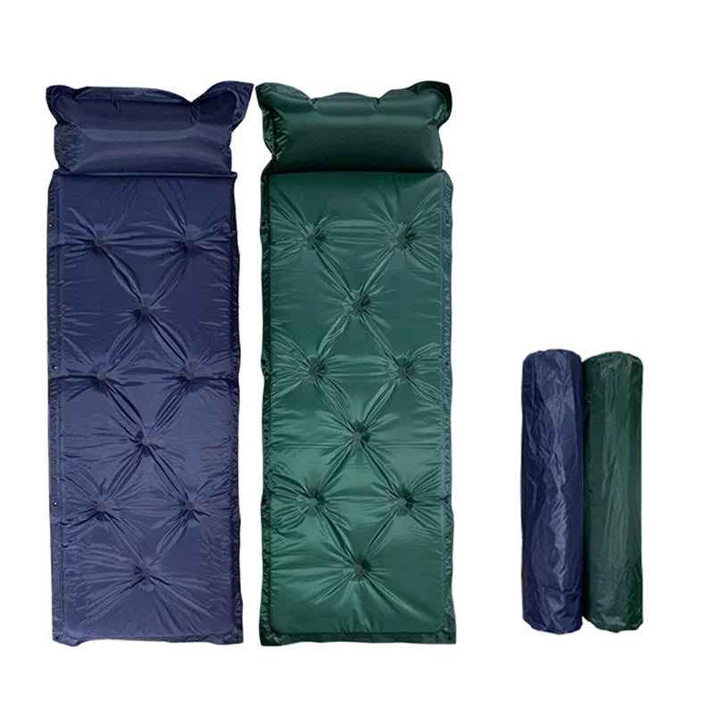 Automatic Inflatable Sleep Pad for Camping and Outdoor Use, 183x60x2.5cm, PVC and Polyester, Portable and Foldable