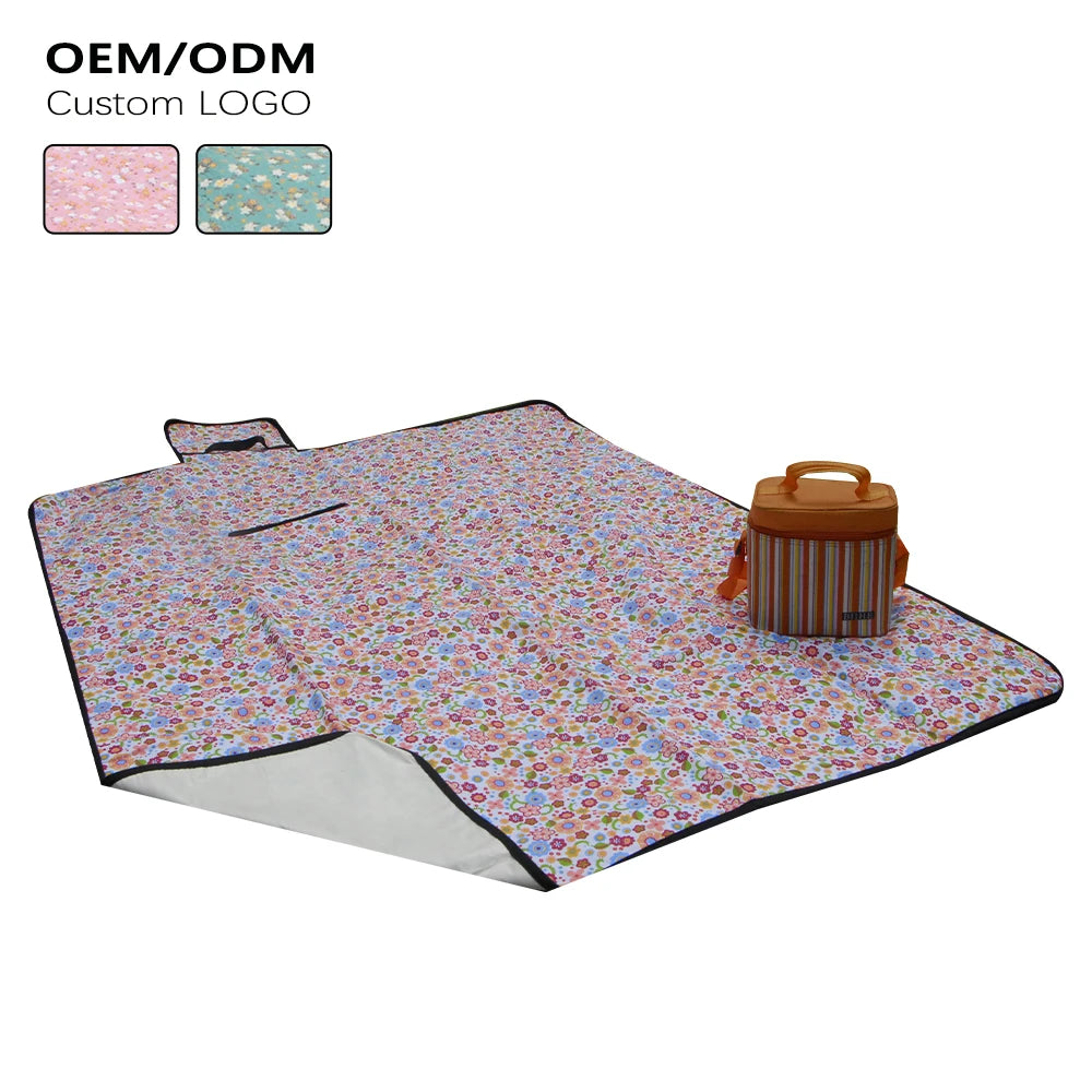 Waterproof Roll Folding Pocket Sport Picnic Blanket Mat, 100% Polyester, Customizable Logo, Square Shape