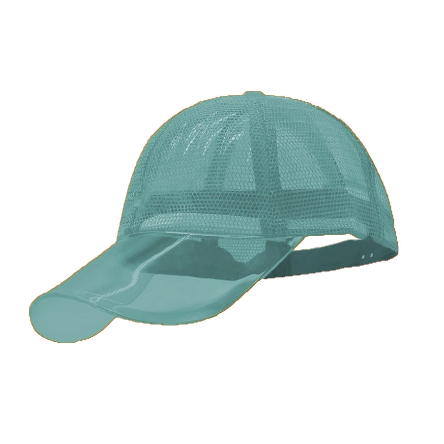Lightweight UV Protection Waterproof Sports Cap for Adults, 5-Panel Design, Breathable TPU Nylon Mesh Sun Hat for Outdoor Activities