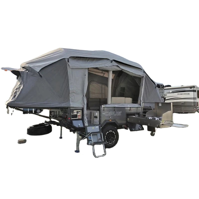 Custom Waterproof Canvas Folding Inflatable Pickup Camper Off-road Travel Trailer 3916x1682x1584mm