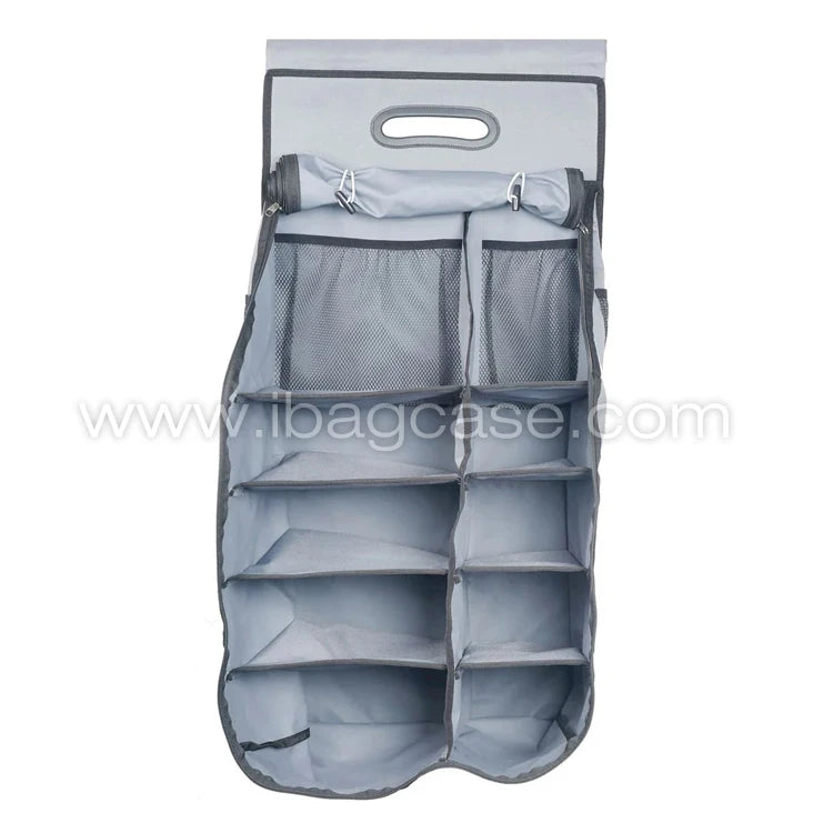 RV Motorhome Hanging Storage Bag with 12 Compartments, Zipper Closure, 80x40 cm, Durable Polyester Material