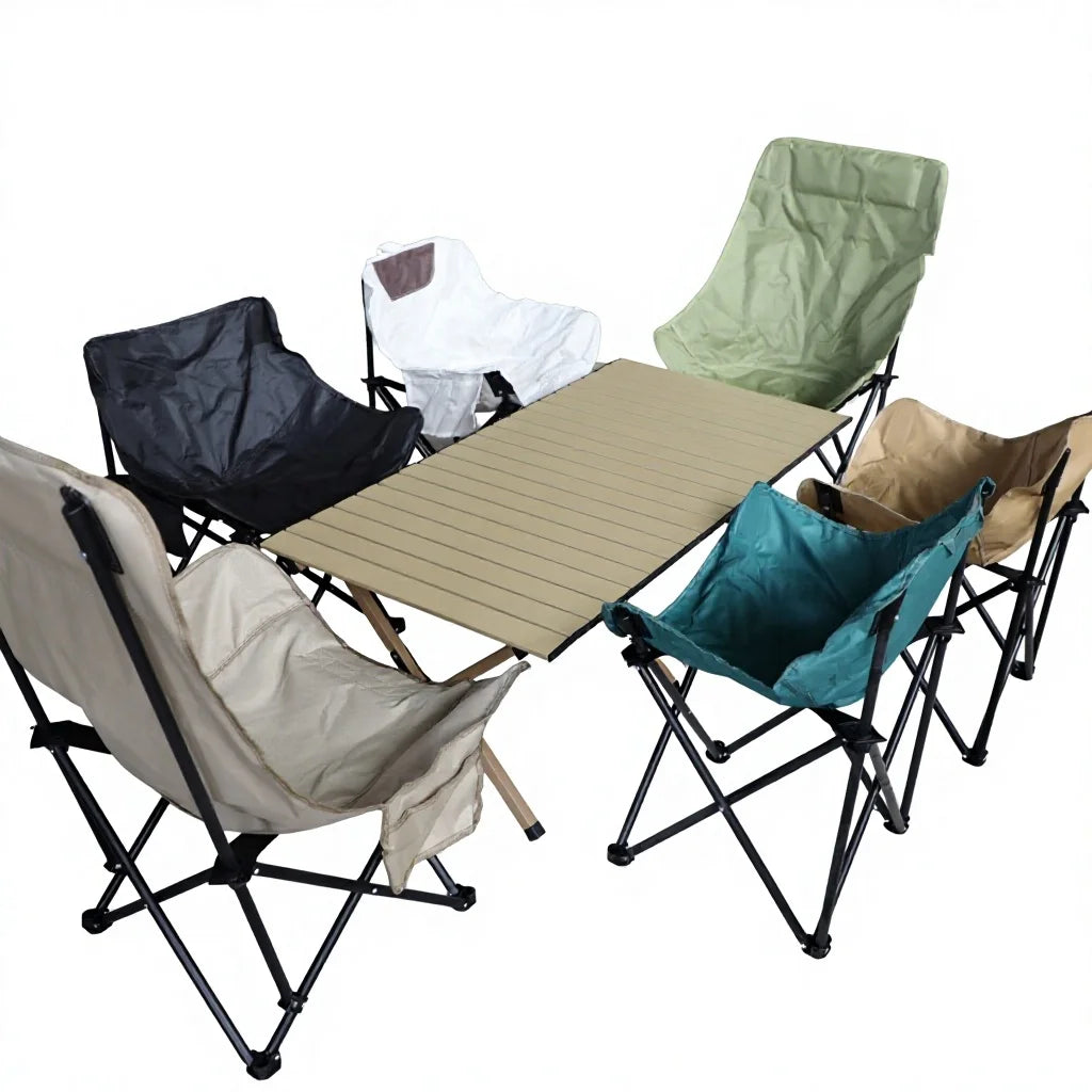 Portable Aluminum Outdoor Furniture Set with Folding Table and Chairs
