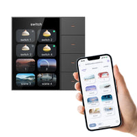 VTX-4002981 Tuya Zigbee Android Smart Home Central Control Panel 4-Gang Touch Screen Plastic Wall Switch Radar Induction Lighting