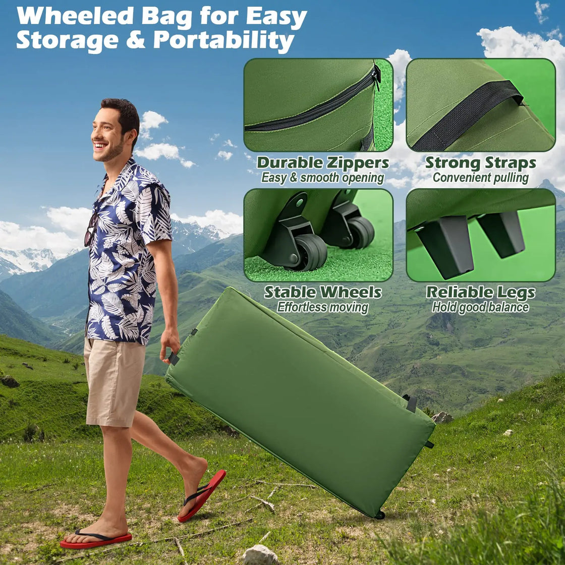 2-3 Person Portable Elevated Camping Tent with Foldable Bed, Waterproof Oxford Fabric, Quick Automatic Opening, 240x240x155cm