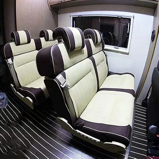 Luxury Leather MPV Van Seat with Sofa Bunk Bed Reclining Multi-Functional for Mercedes Vito, HIACE, Sprinter, and More