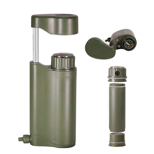VTX-5908901 Portable Outdoor Hand Pump Camping Water Filter Purifier Booster Replaceable Carbon 0.01 Micron Hiking Travel Picnic