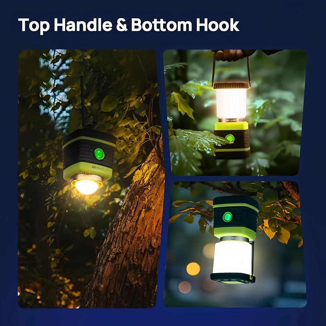 LED Camping Lantern, USB-C Rechargeable, 1500LM, 5 Light Modes, 100H Runtime, IP44, Dimmable, 4100K