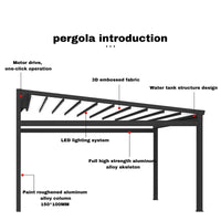 VTX-2004133 Commercial Retractable Patio Awning Windproof Sunshade Restaurant Hotel Aluminum Waterproof Durable Home Decor Gifting