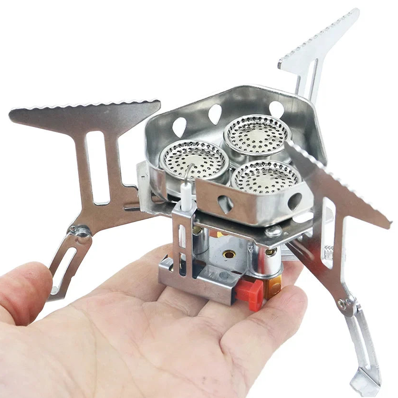 Portable Mini Outdoor Camping Gas Stove Stainless Steel Fold