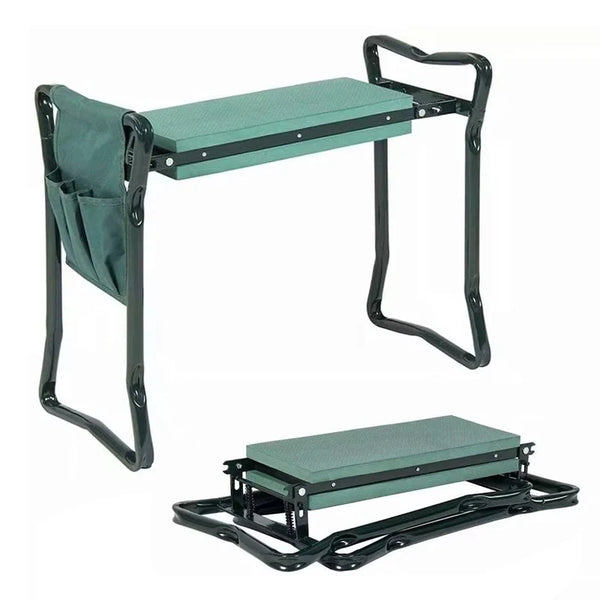 VTX-1643685 Foldable Metal Eco-friendly Outdoor Garden Kneeler Seat Tools Tool Kit Galvanized Steel, Metal 23.6 x 10.6 x 19.3 in