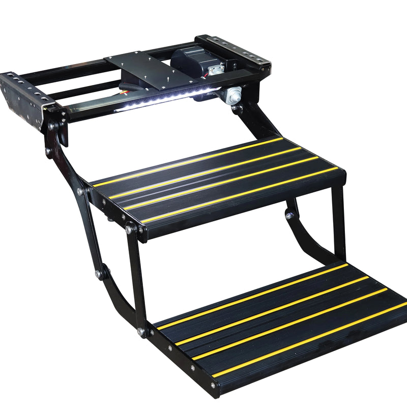 VTX-0922789 Manual Electrical RV Step Aluminum Alloy Double Ladder Telescopic Folding Entry Stair Fit Camper Home Decor Gifting