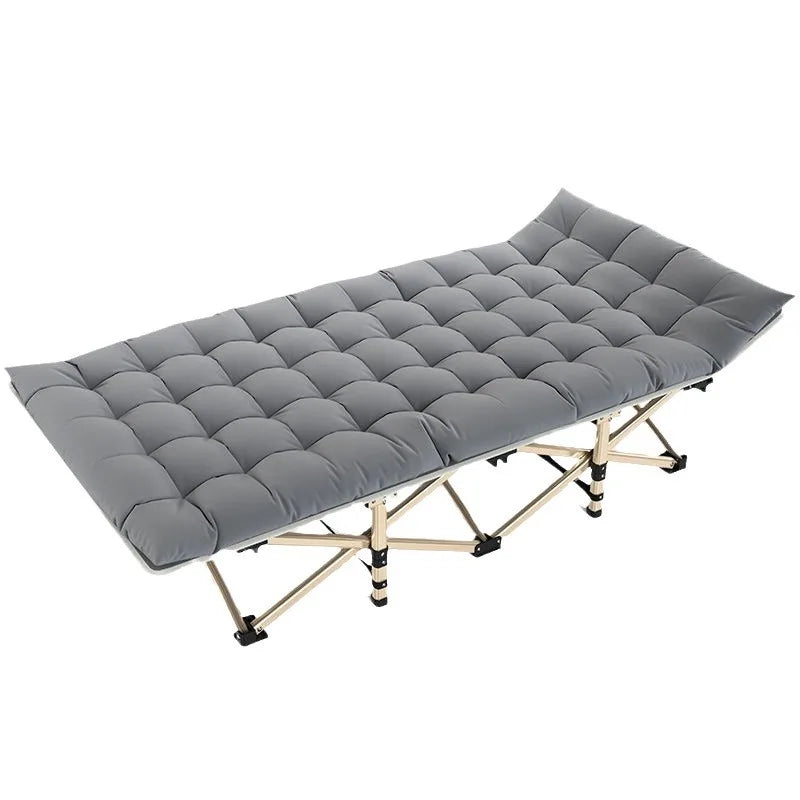 Portable Foldable Outdoor Camping Cot with Mattress Cushion, Steel Frame, Modern Design