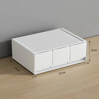 VTX-2775077 Modular Stackable Cosmetic Drawer Organizer Plastic Rectangular Storage Box Modern Simple Design Desktop Vanity
