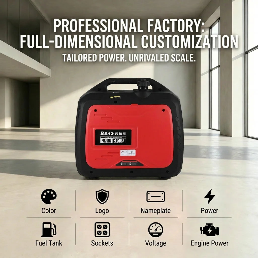 Super Quiet 4500 Watts Portable Inverter Generator 4.5kW Gasoline Power Station for RV and Emergency Use