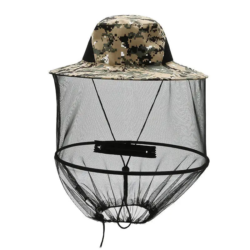 UV Protection Quick Dry Breathable Cotton Sun Hat with Mesh Hood Veil for Outdoor Activities