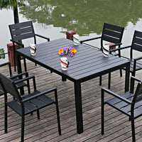 VTX-3445925 Modern All-weather HDPE Patio Garden Set Restaurant Dining Table Chair Outdoor Furniture Park Use Living Room Balcony
