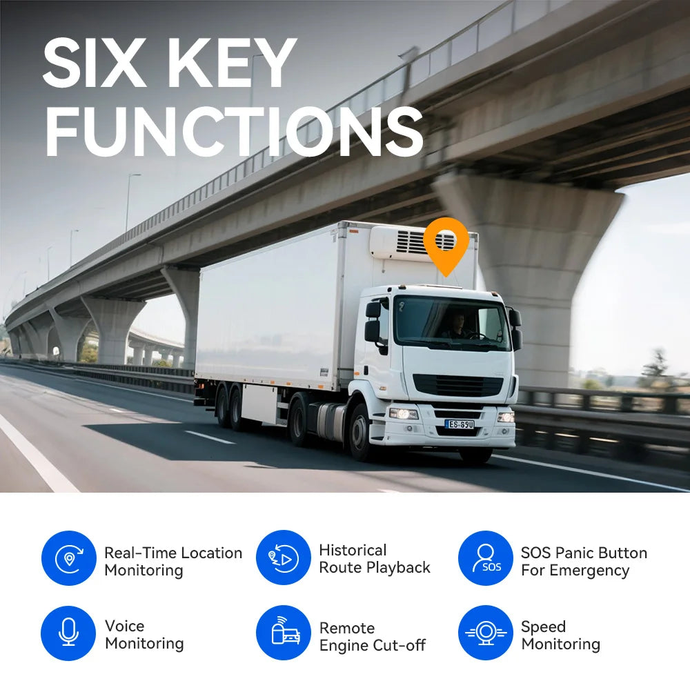 GPS Tracker with Real-Time Location, Engine Cut-Off, Voice Monitoring, and Geofencing for Vehicles and Motorcycles